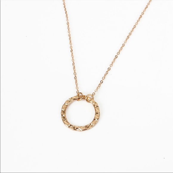 Round Gold Pendant Necklace - Picture 2 of 5